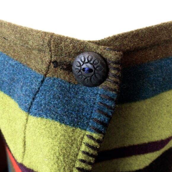 VTG Ann Taylor Skirt Womens M Southwestern Serape Striped Print Wool Boho 70s - Picture 4 of 10